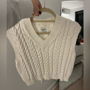 Sunday Best Ivory Knit Vest